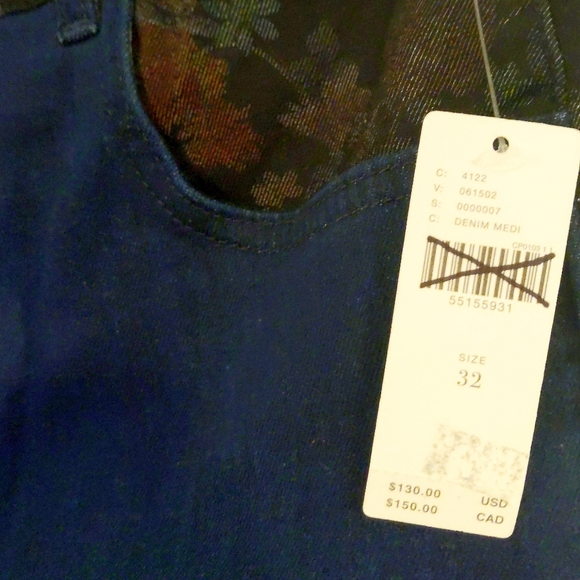 Pilcro High Rise Floral Contrast Skinny Jeans 14 - Picture 8 of 10